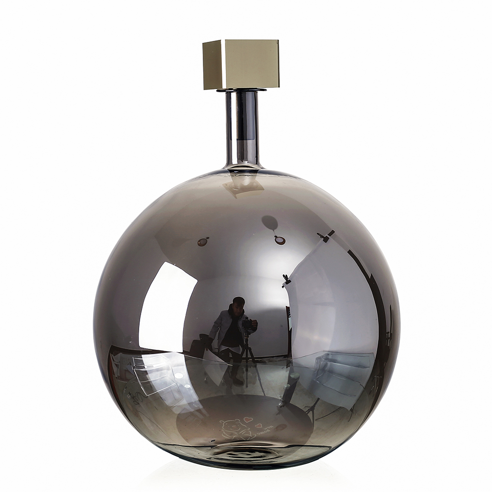 10159  D9"  H12"GLASS VASE  4PCS/CASE