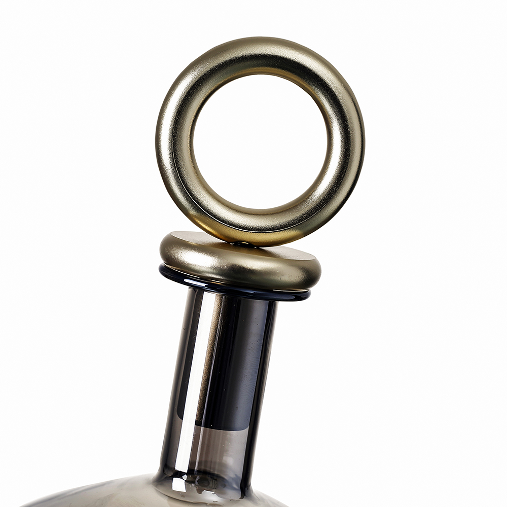10158	 D8"H12" - GLASS BOTTLE VASE WITH LID