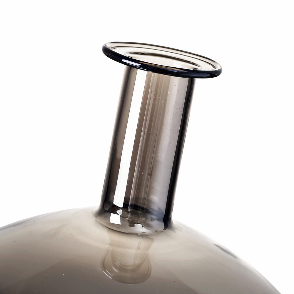 10158	 D8"H12" - GLASS BOTTLE VASE WITH LID
