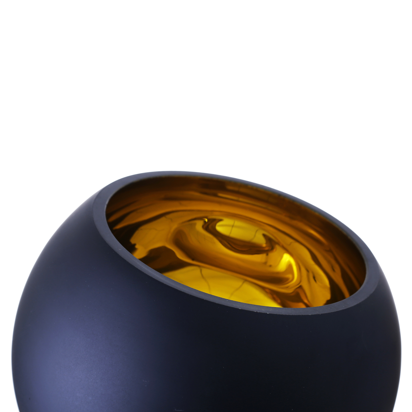D6"H4.5" - GLASS BUBBLE BOWL W/ GOLD