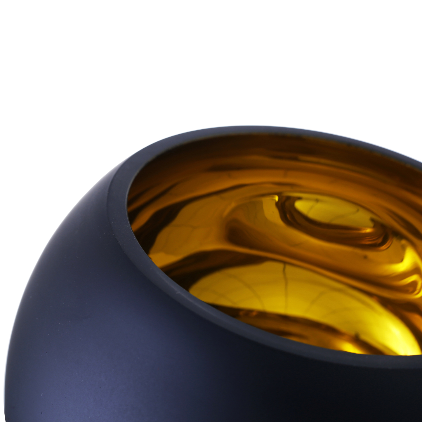 D7.5"H6.5" - GLASS BUBBLE BOWL W/ GOLD