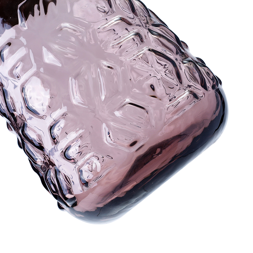 98115	 D5.5"H8.5" - GLASS VASE WITH GOLD RIM