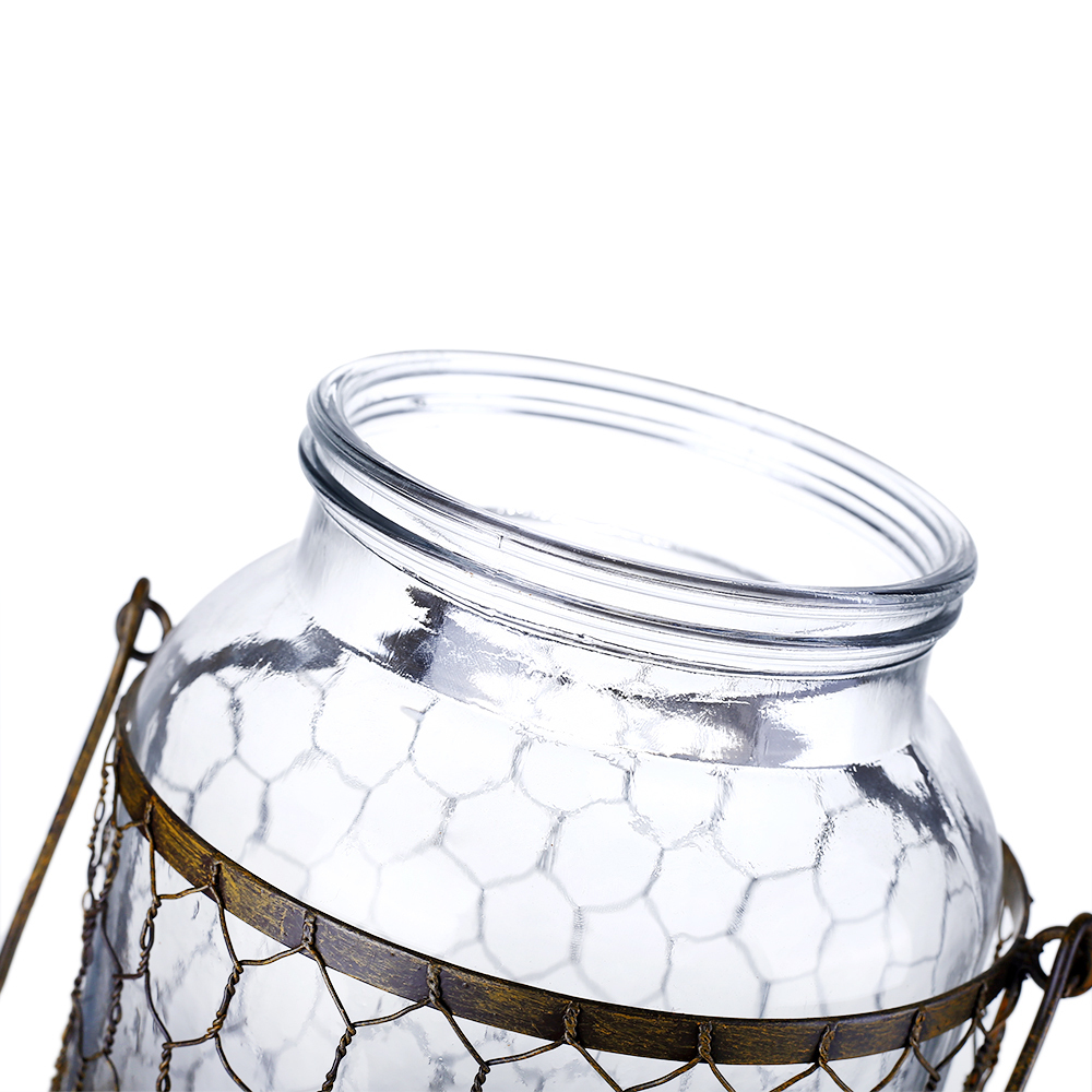 45270-1	 *D6.5"H10" - GLASS VASE WITH METAL HOLDER