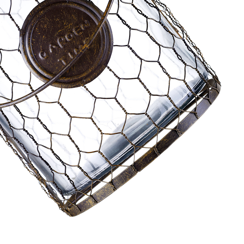 45270-1	 *D6.5"H10" - GLASS VASE WITH METAL HOLDER