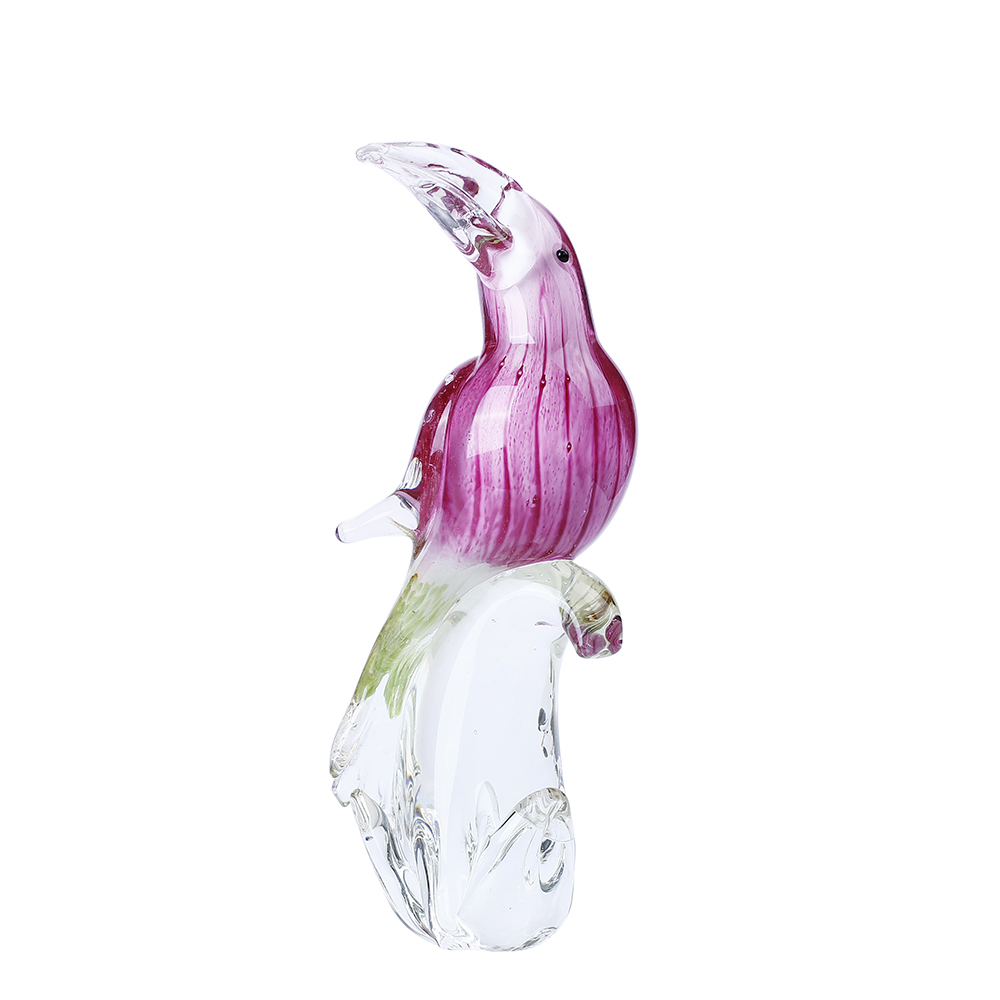 76091	 L5.5"W4.5"H13.5" - GLASS TOUCAN FIGURINE