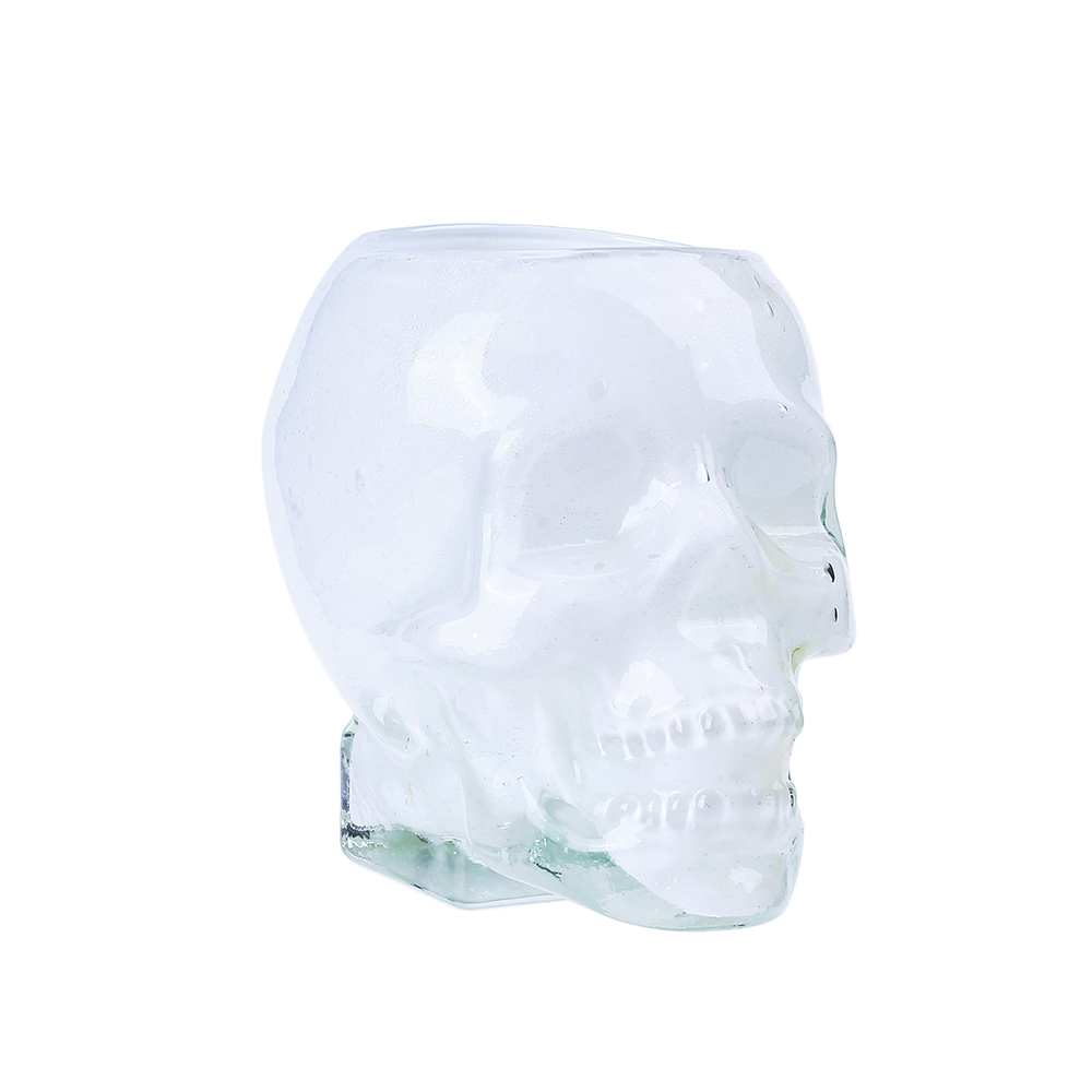 76332	 L7"W5.5"H7" - GLASS SKULL