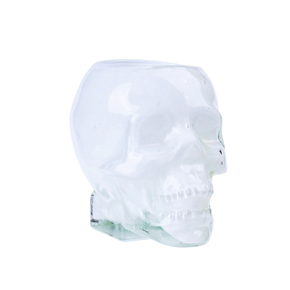 76332	 L7"W5.5"H7" - GLASS SKULL