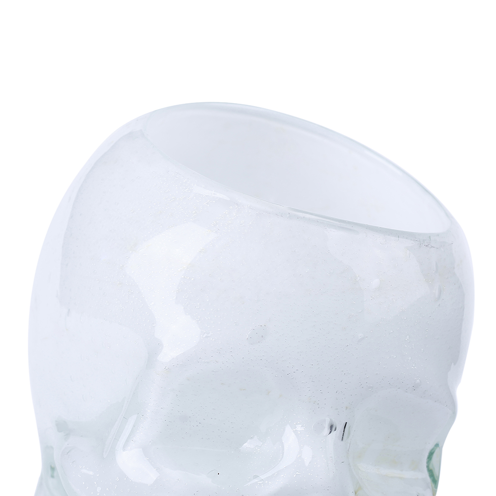 76332	 L7"W5.5"H7" - GLASS SKULL