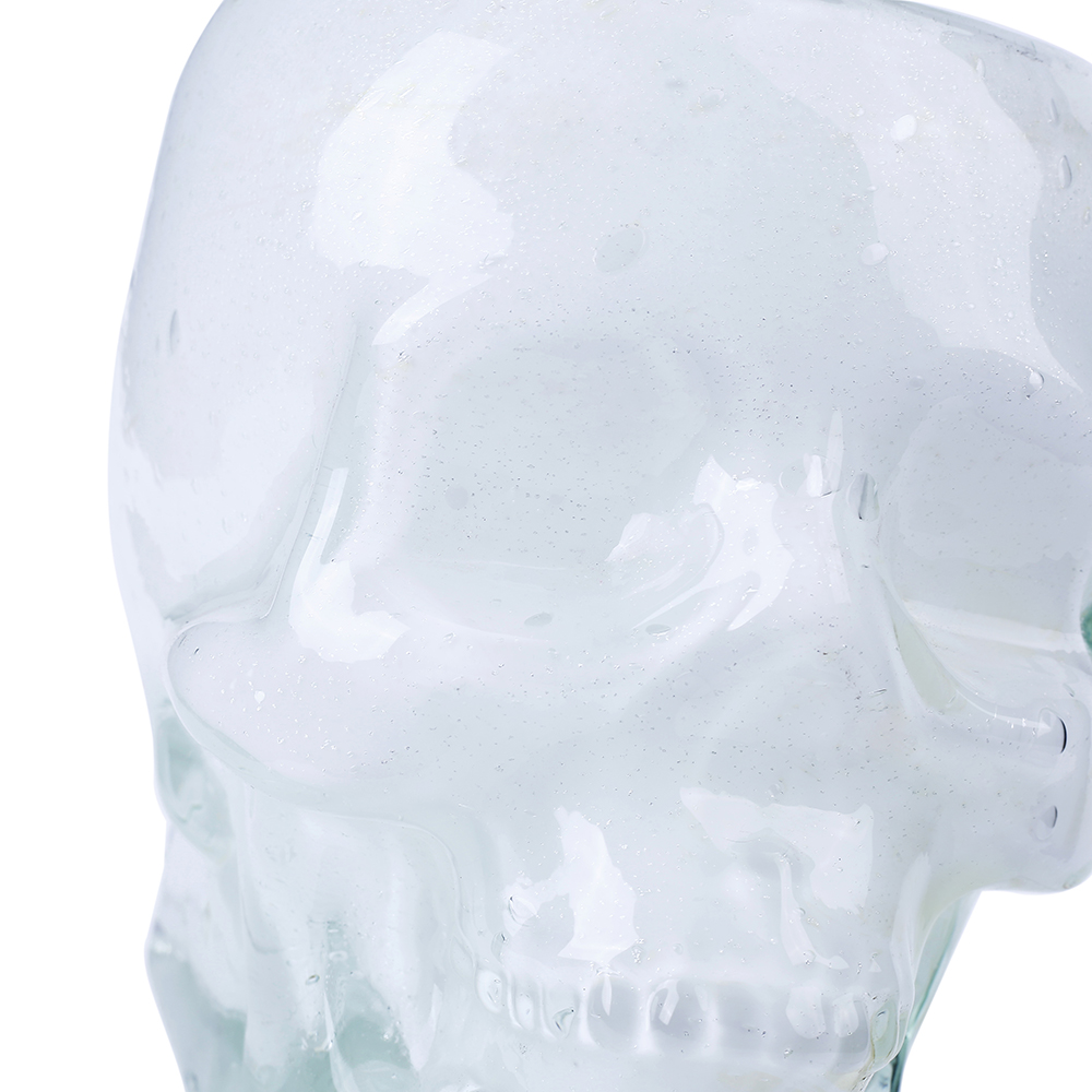 76332	 L7"W5.5"H7" - GLASS SKULL