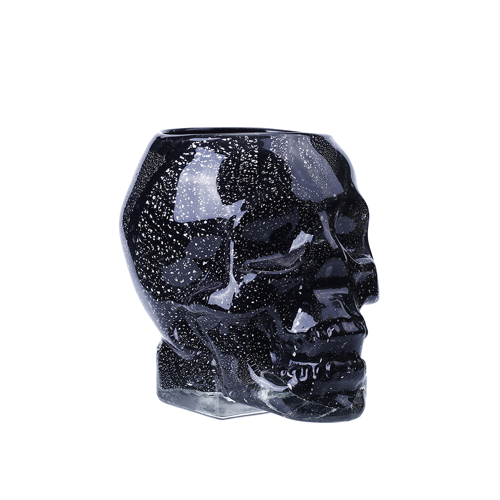 76330	 L7.2"W5.6"H7.1" - GLASS SKULL