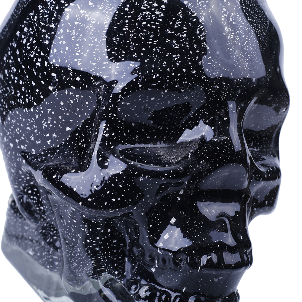 76330	 L7.2"W5.6"H7.1" - GLASS SKULL