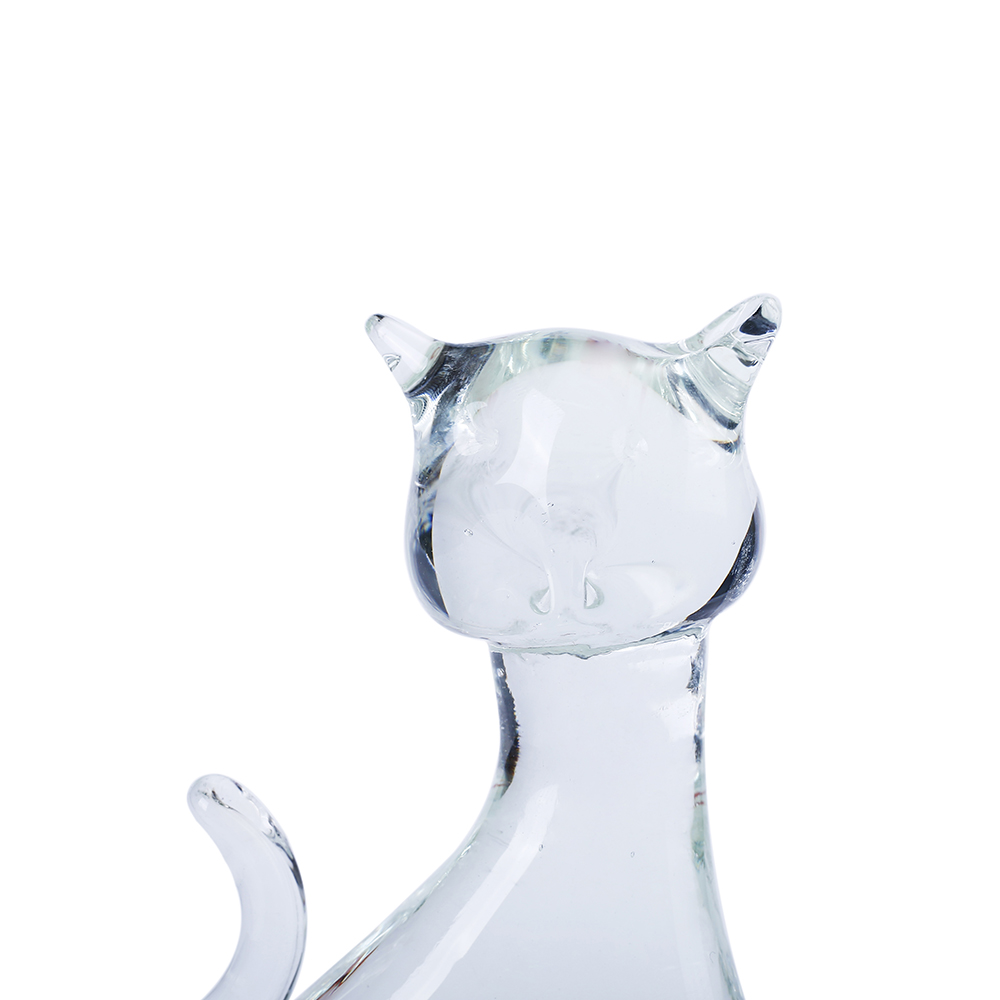 76122	 L5"W2"H6.5" - GLASS CAT FIGURINE