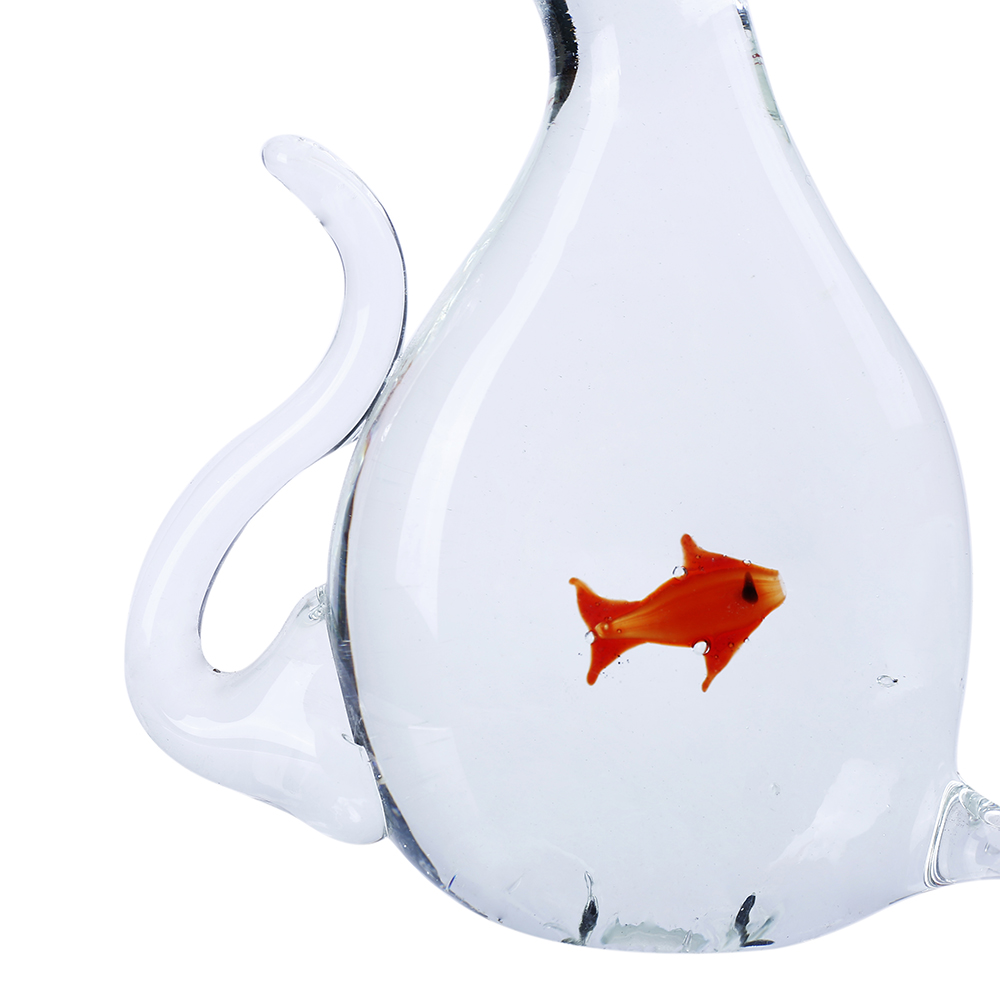 76122	 L5"W2"H6.5" - GLASS CAT FIGURINE