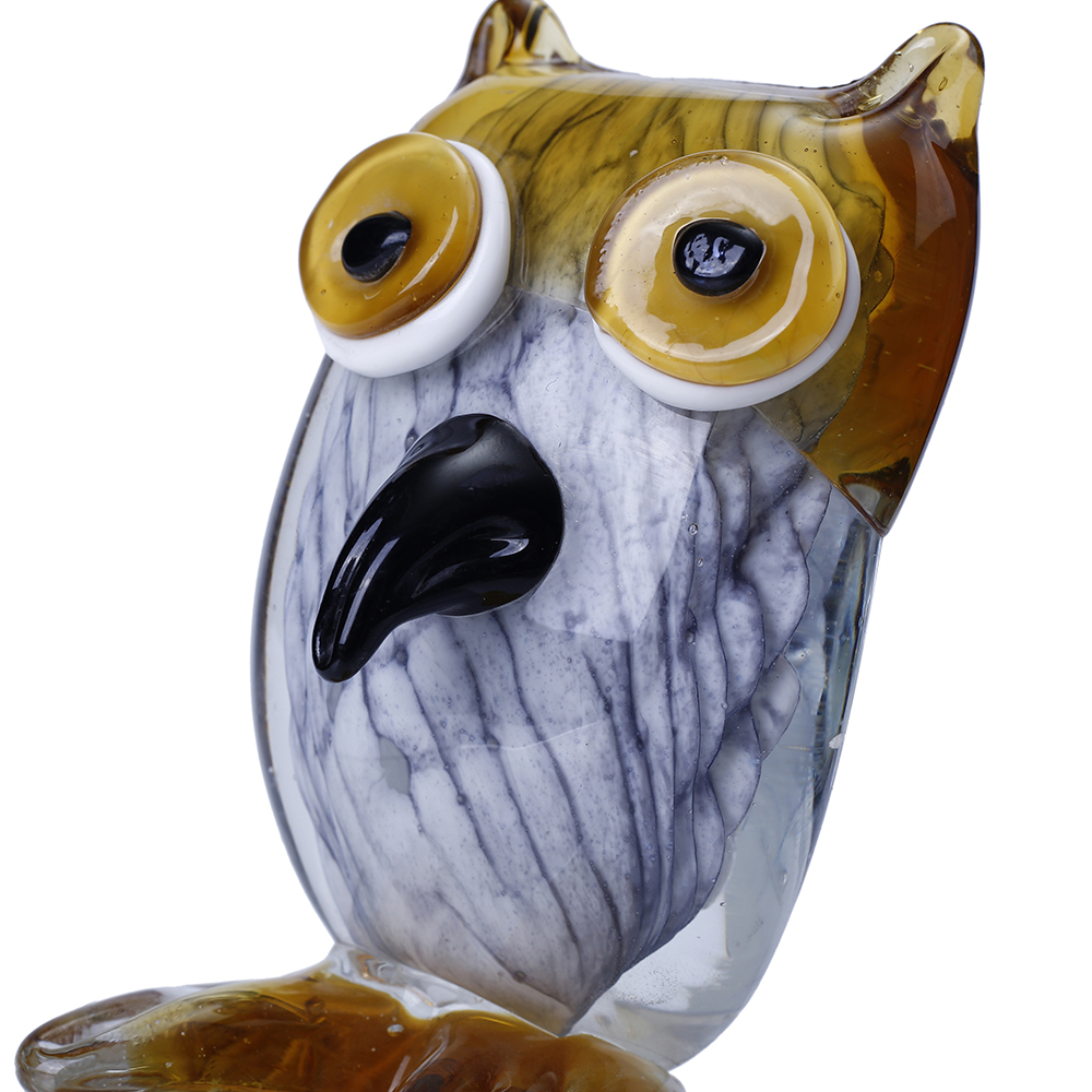 76077	 L3.5"W4"H4" - GLASS OWL FIGUIRINE