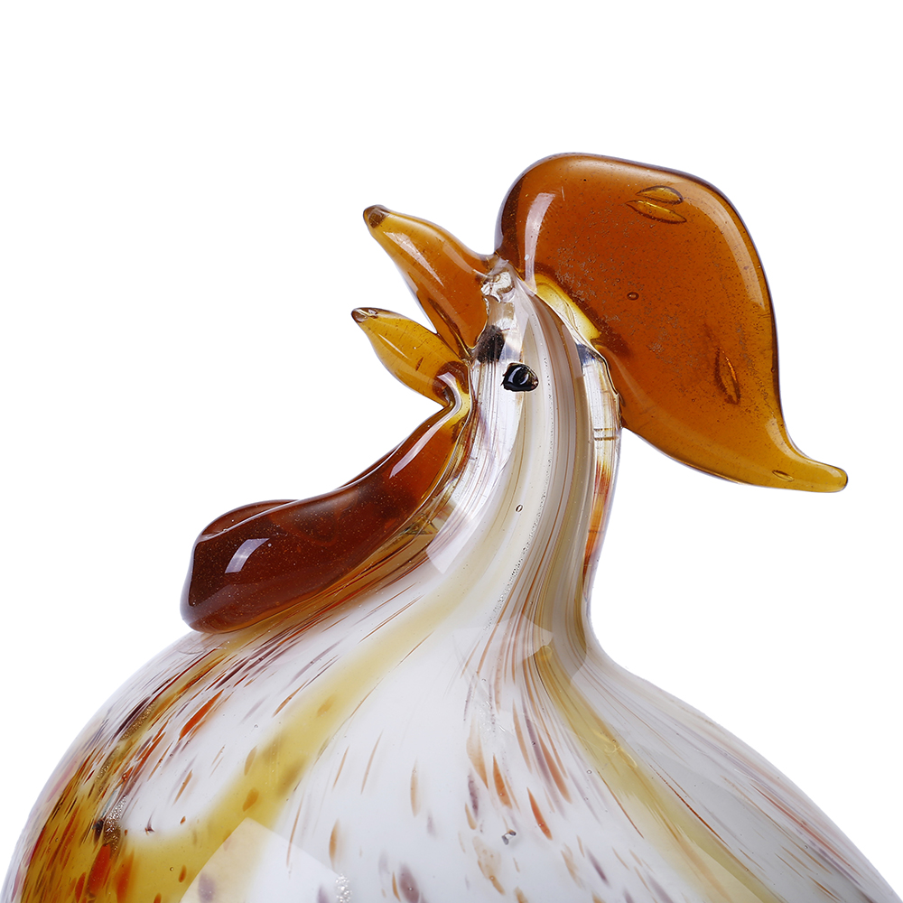 76211	 L8"W5.5"H7" - GLASS CHICKEN FIGURINE