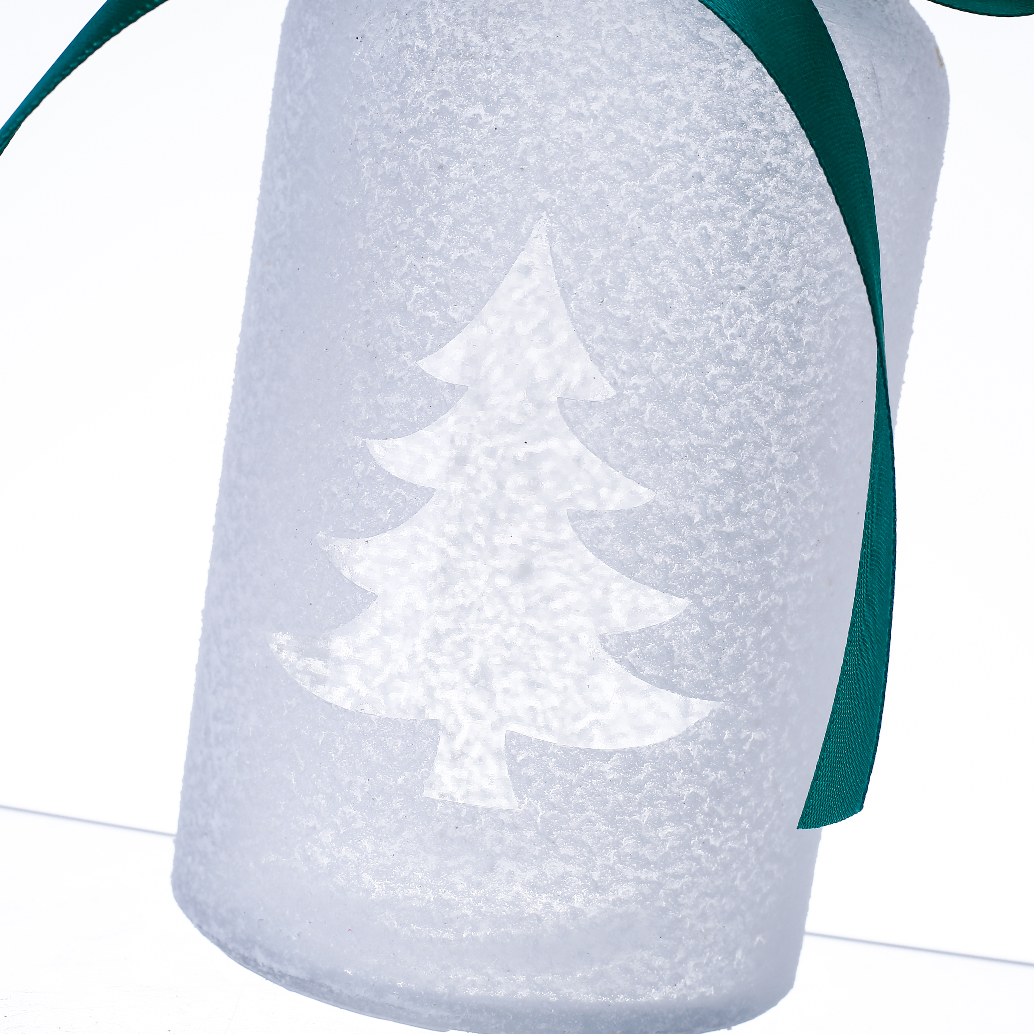 86105	 D3.1"H6.3" - SET OF 3 CHRISTMAS GLASS VASES WITH RIBBON BOW