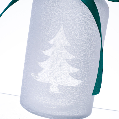 86105	 D3.1"H6.3" - SET OF 3 CHRISTMAS GLASS VASES WITH RIBBON BOW