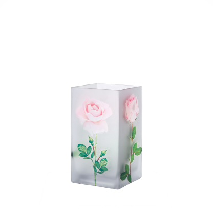 86026	 L3.5"W3.5"H6.3" - GLASS VASE
