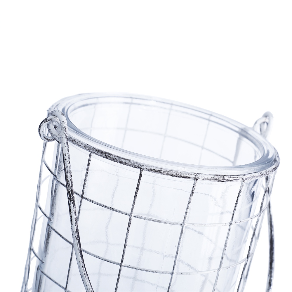 94245	 *D6"H7" - GLASS CYLINDER WITH METAL HOLDER