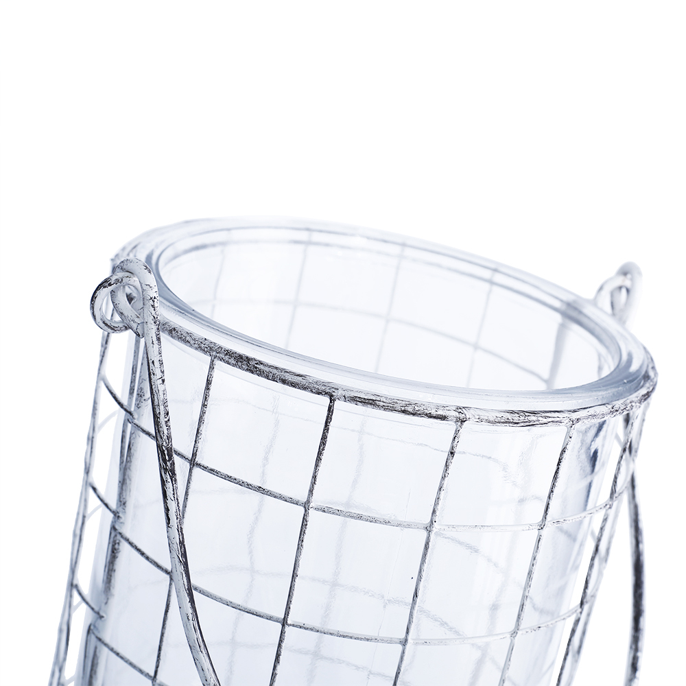 94245	 *D6"H7" - GLASS CYLINDER WITH METAL HOLDER