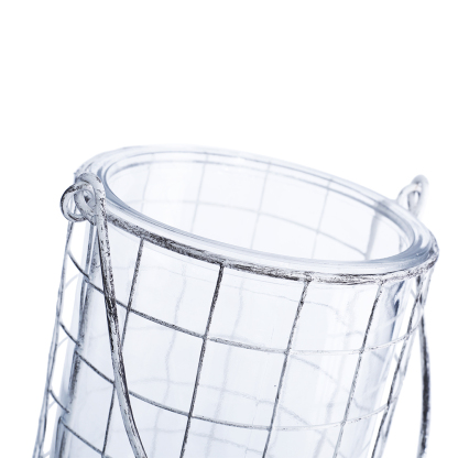 94245	 *D6"H7" - GLASS CYLINDER WITH METAL HOLDER