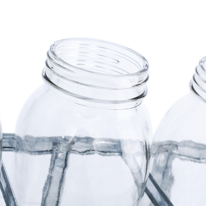 59224	 L15.5"W4.5"H7" - GLASS JARS WITH METAL HOLDER