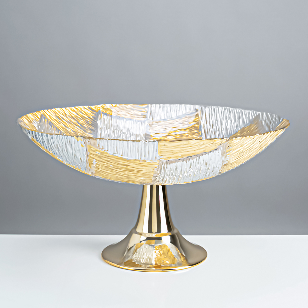 D10.6"H2.8" - METAL PEDESTAL BOWL