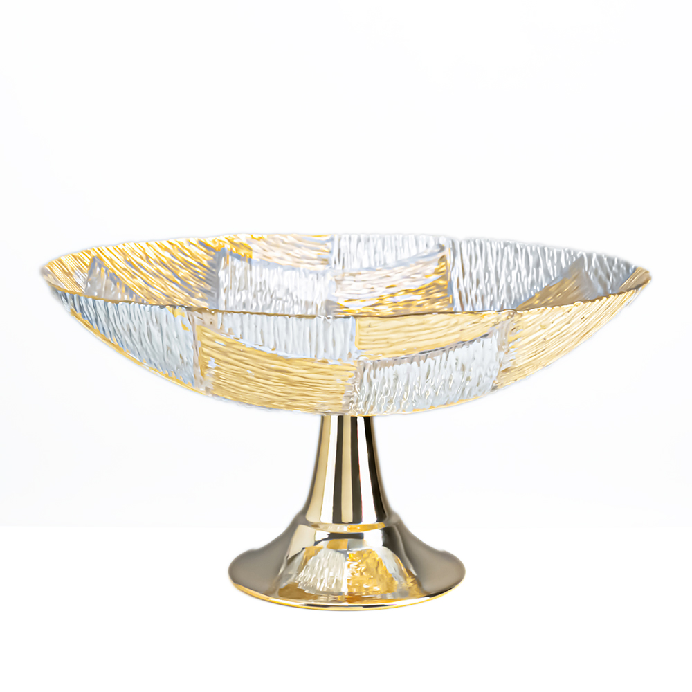 M20156	 D15.2"H3.1"" - METAL PEDESTAL BOWL