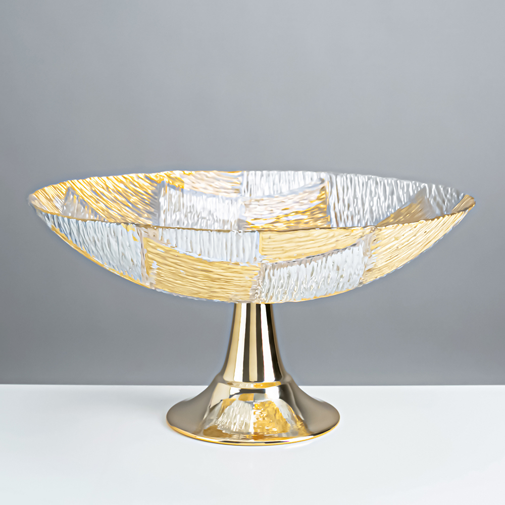 D10.6"H2.8" - METAL PEDESTAL BOWL