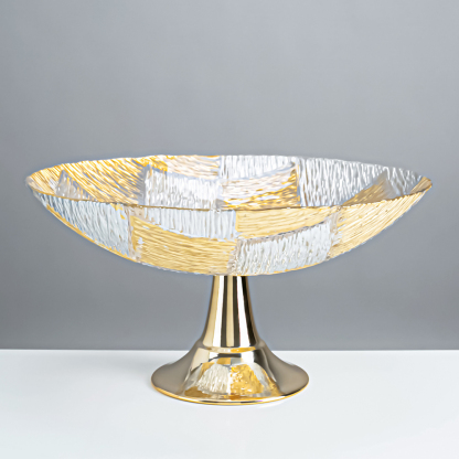 D10.6"H2.8" - METAL PEDESTAL BOWL