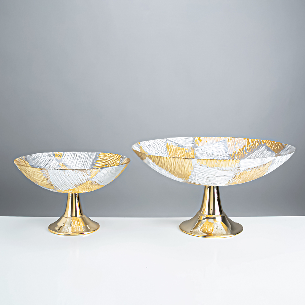 D15.2"H3.1"" - METAL PEDESTAL BOWL