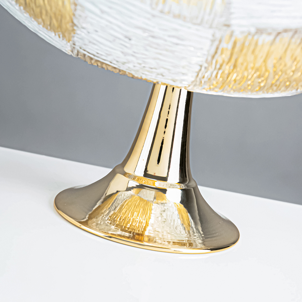 M20156	 D15.2"H3.1"" - METAL PEDESTAL BOWL