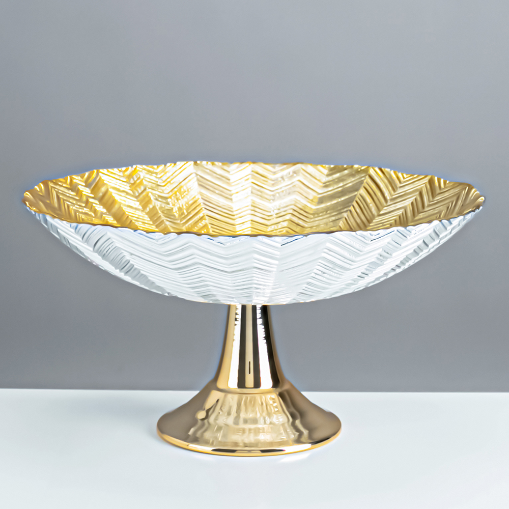 D11.6"H2.4" - METAL PEDESTAL BOWL