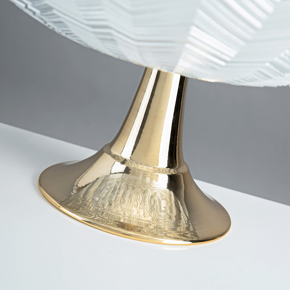 M20159	 D14.8"H2.8" - METAL PEDESTAL BOWL