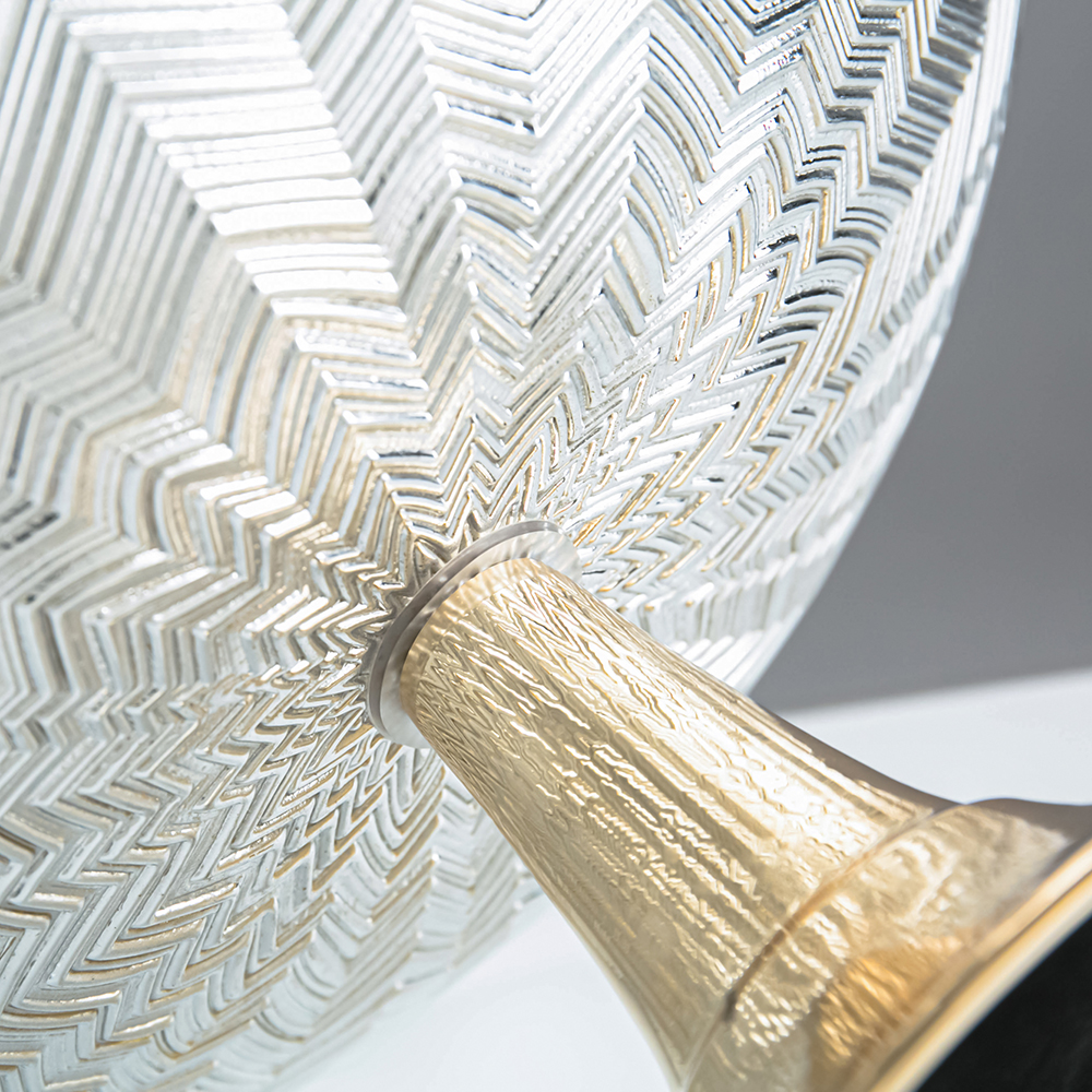 M20159	 D14.8"H2.8" - METAL PEDESTAL BOWL