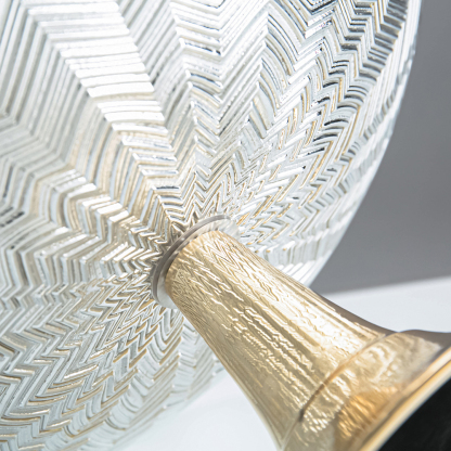M20159	 D14.8"H2.8" - METAL PEDESTAL BOWL