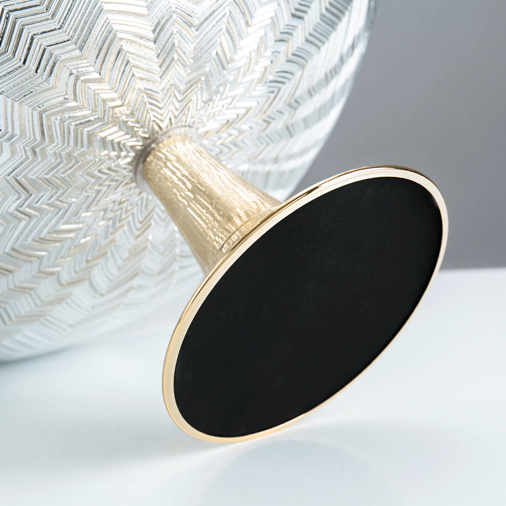 M20159	 D14.8"H2.8" - METAL PEDESTAL BOWL