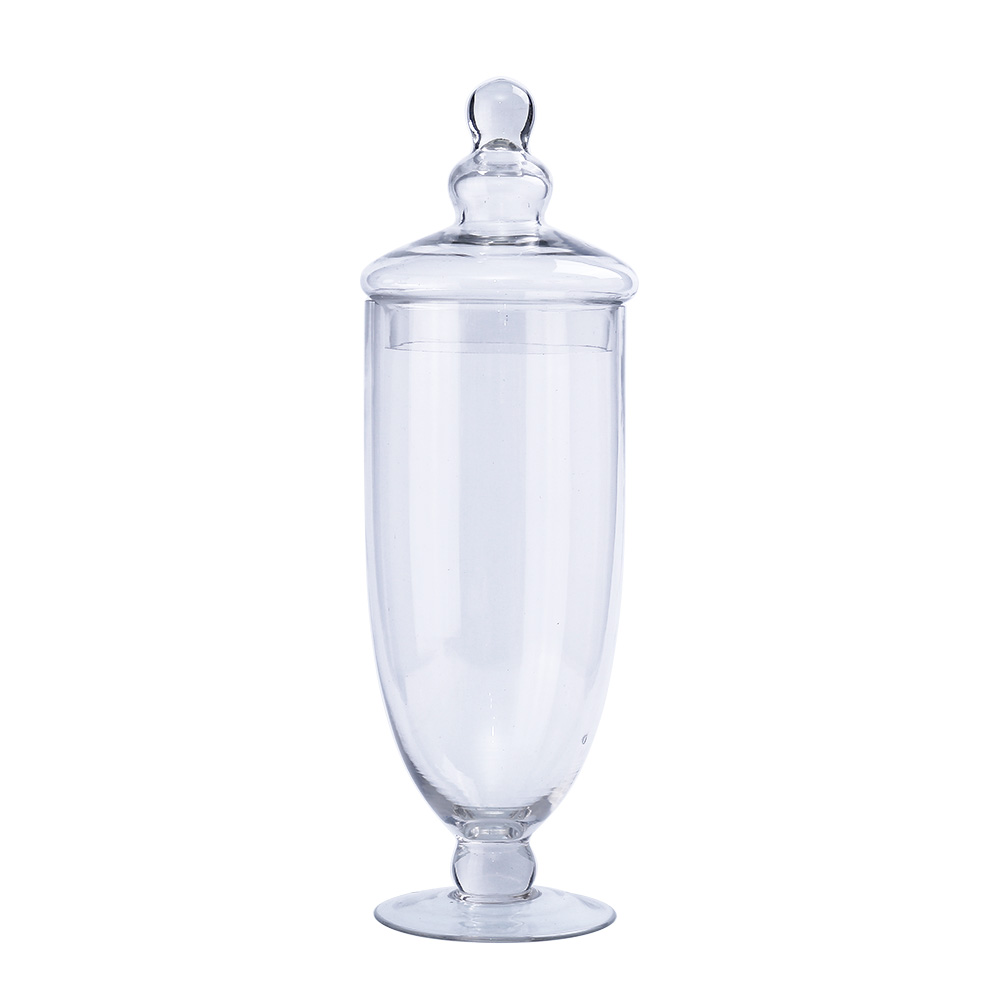 83198	 D5"H15" - GLASS APOTHECARY JAR WITH LID