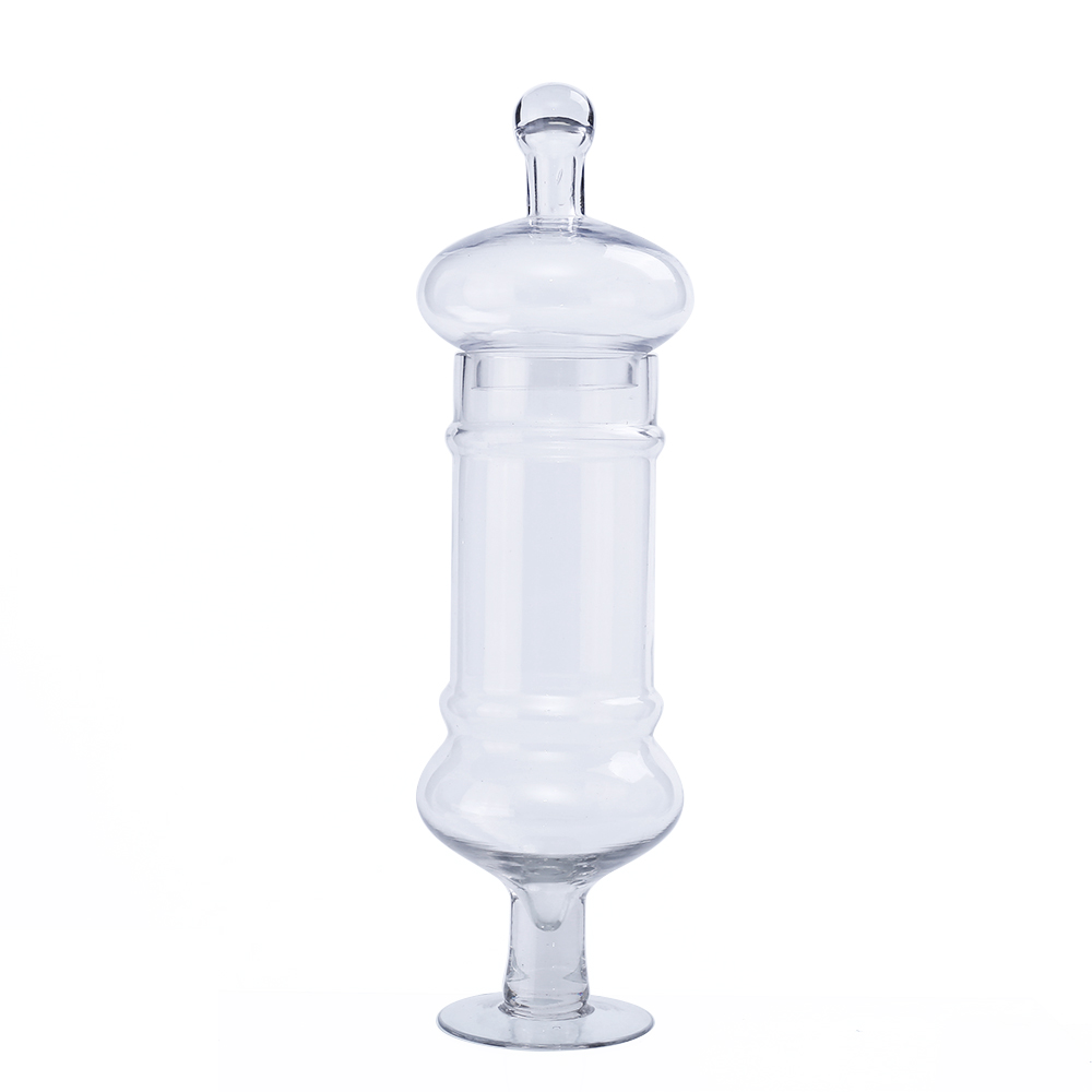 62024	 D6"H22" - GLASS APOTHECARY JAR WITH LID
