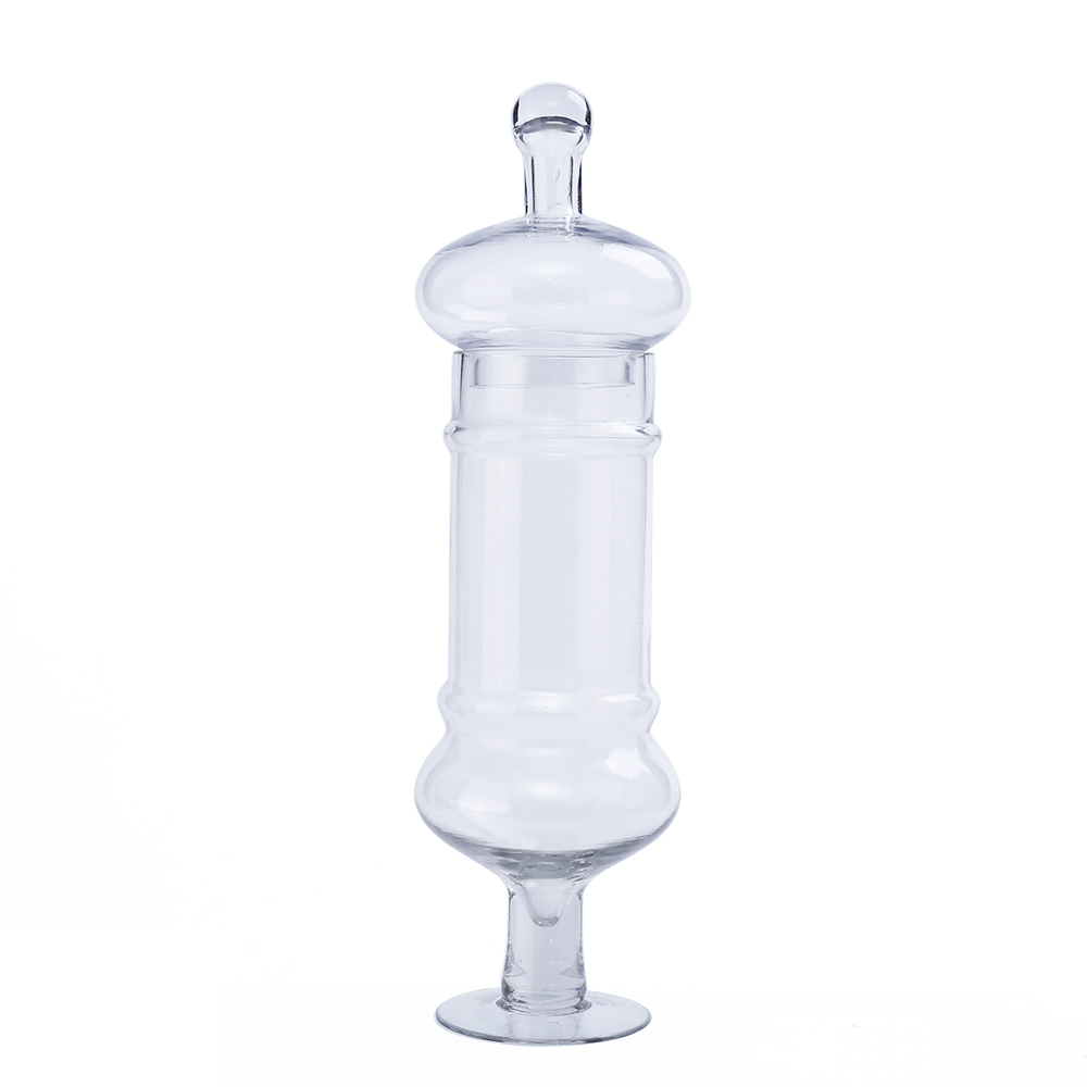 62024	 D6"H22" - GLASS APOTHECARY JAR WITH LID