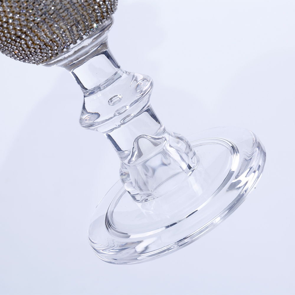 68061BD	 D4.5"H9.5" - CANDLE HOLDER WITH RHINESTONE