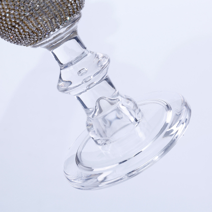 68061BD	 D4.5"H9.5" - CANDLE HOLDER WITH RHINESTONE