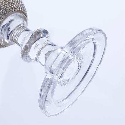 68061BD	 D4.5"H9.5" - CANDLE HOLDER WITH RHINESTONE