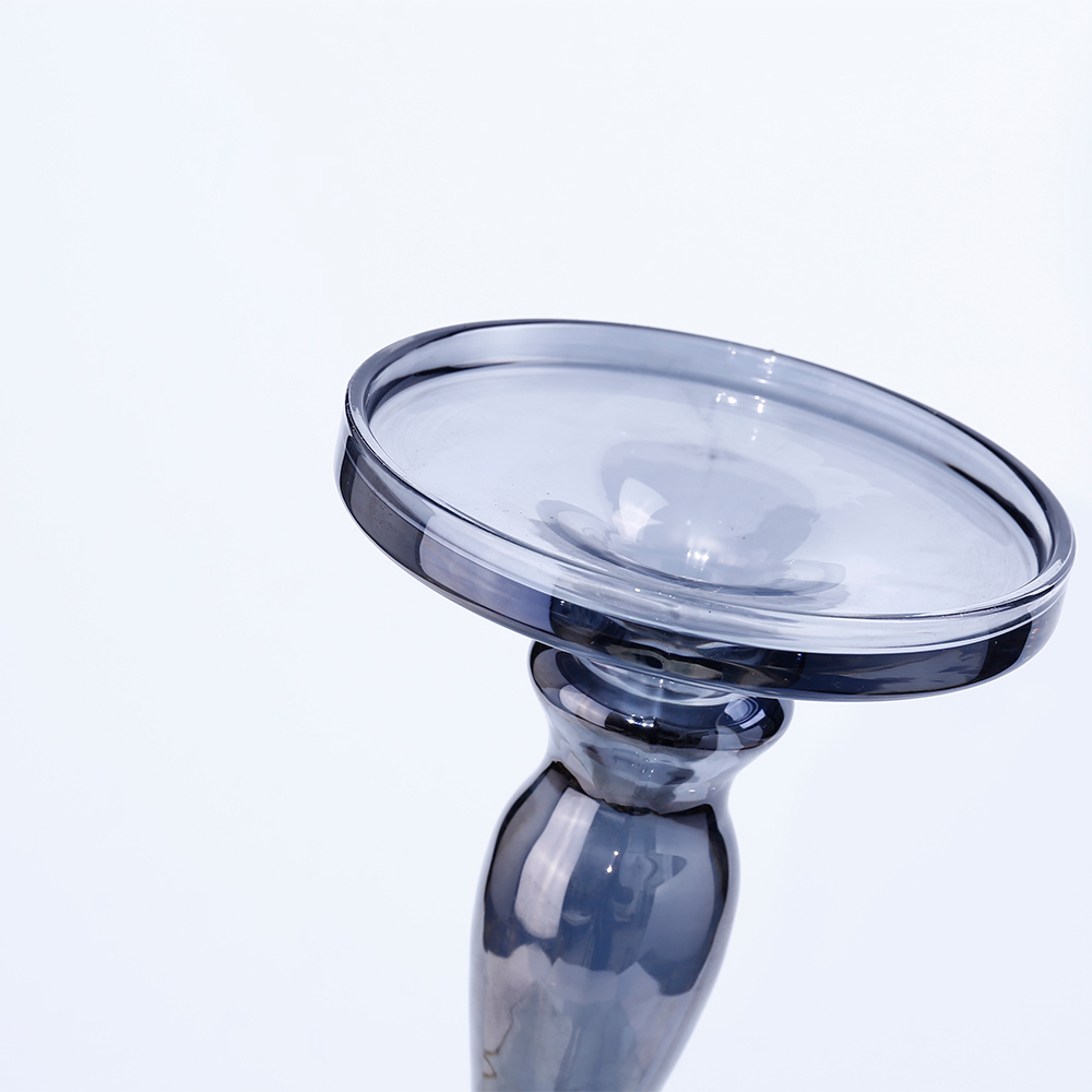39145 D5.1"H13.8" - GLASS CANDLE HOLDER