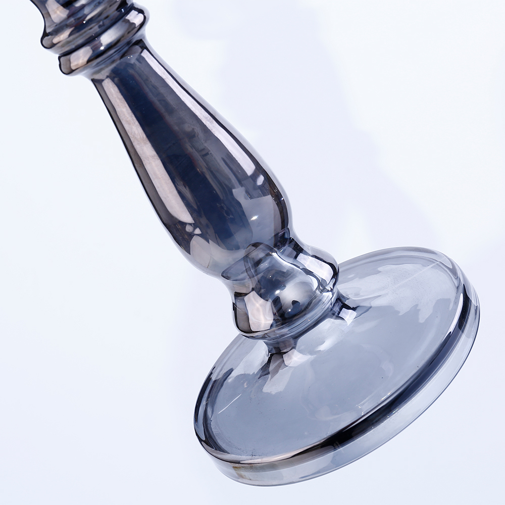 39145 D5.1"H13.8" - GLASS CANDLE HOLDER