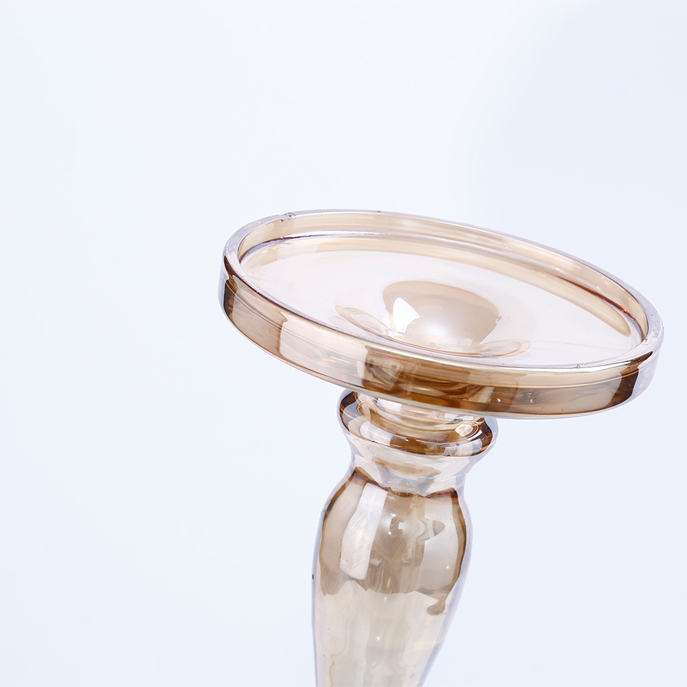 39148 D5.1"H13.8" - GLASS CANDLE HOLDER