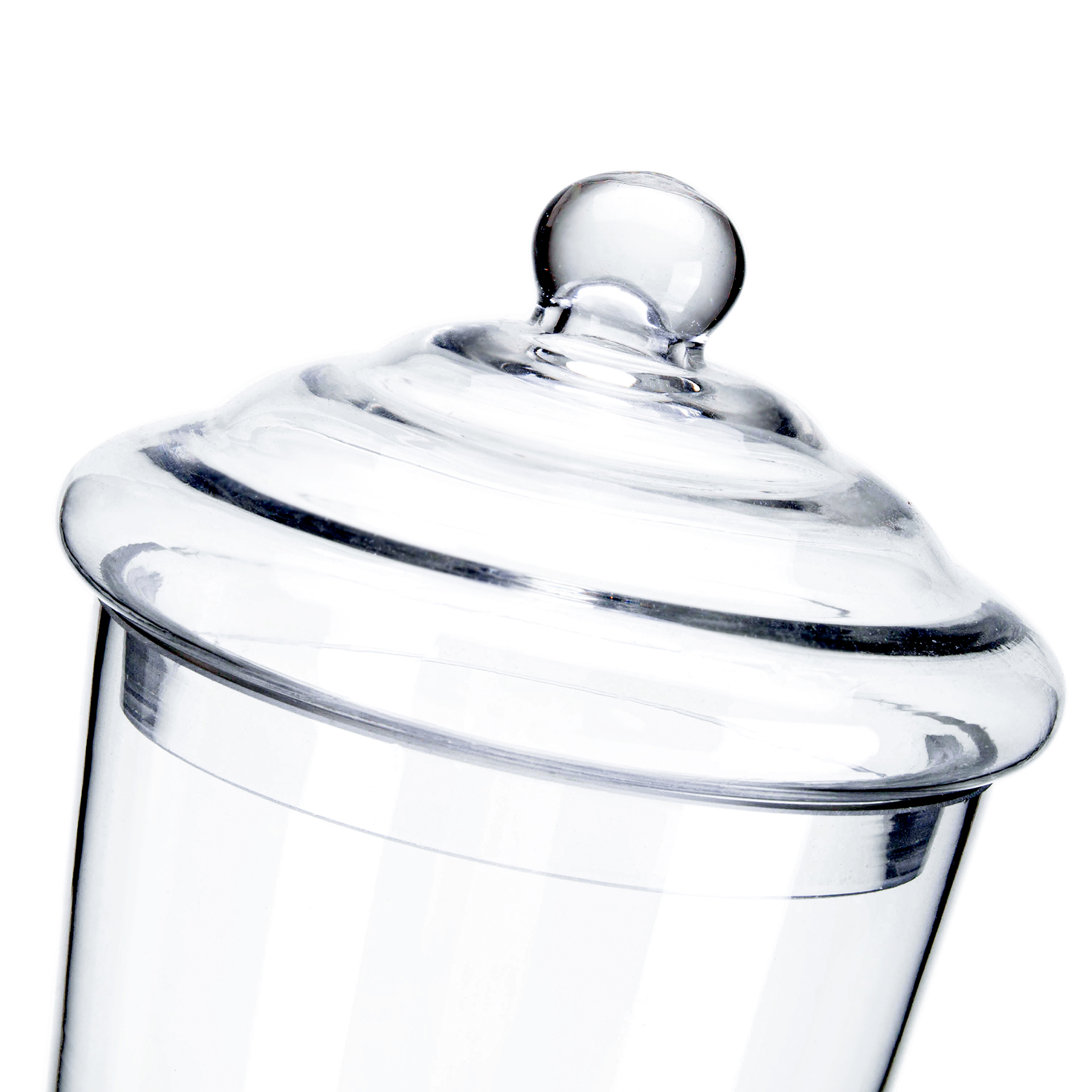 83723	 D6.5"H19" - GLASS APOTHECARY JAR WITH LID