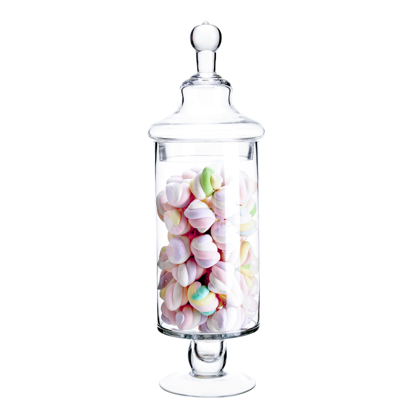 83726	 D4"H14" - GLASS APOTHECARY JAR WITH LID