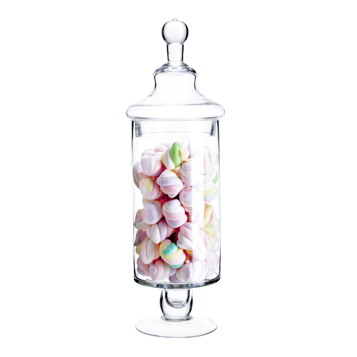 83726	 D4"H14" - GLASS APOTHECARY JAR WITH LID