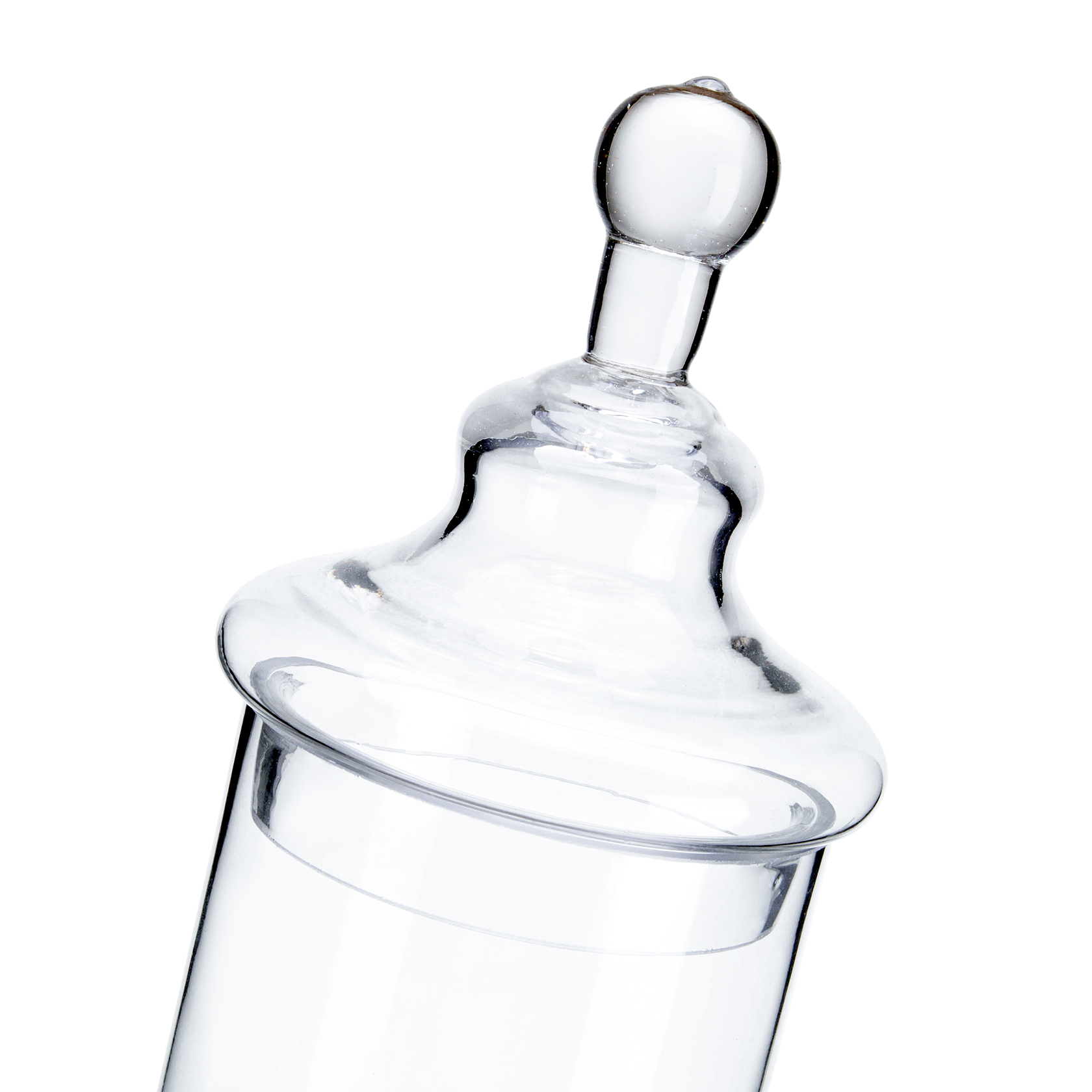 83726	 D4"H14" - GLASS APOTHECARY JAR WITH LID